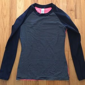 GAP Striped Navy Pink Rash Guard Small